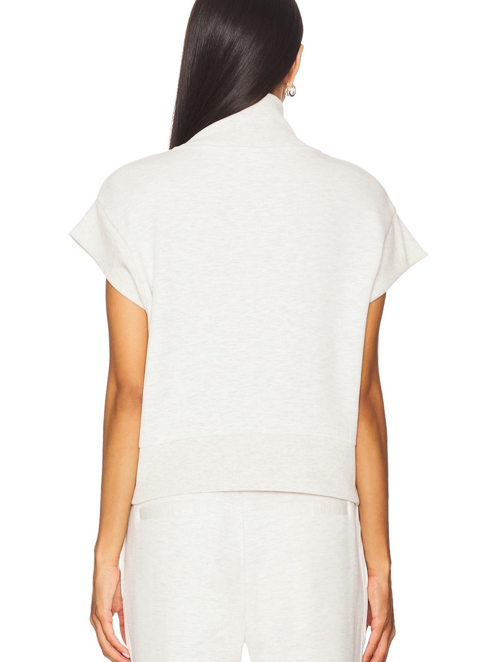 Varley Kelly Half Zip Sweatshirt in Ivory Marl size Medium - Picture 3 of 7